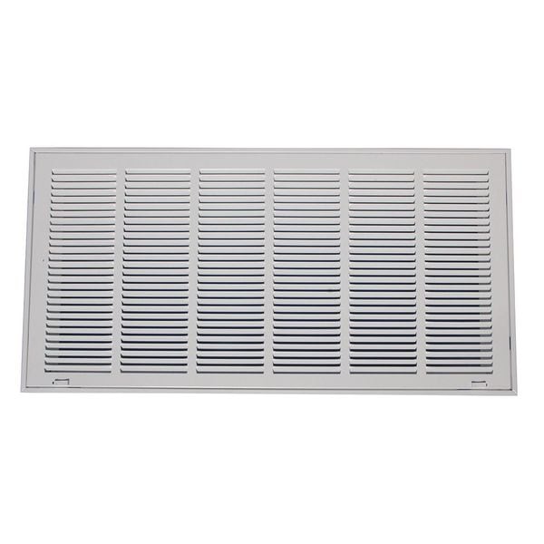 Zoro Select Filtered Return Air Grille, 16.62 X 32.62, White, Steel 4MJT9