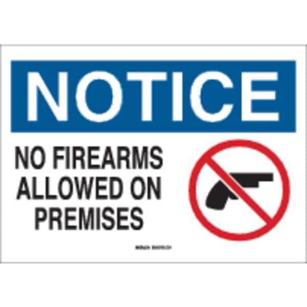 Brady Notice Security Sign, 10 in Height, 14 in Width, Plastic, Rectangle, English 23092
