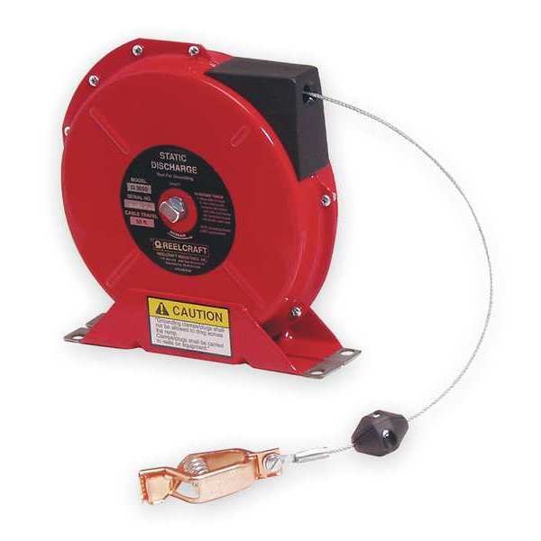 Reelcraft Cable Reel, 50 ft, Spring Return, Red G 3050