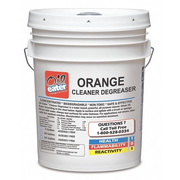 Oil Eater Oil Eater Orange Cleaner/Degreaser, 5 gal Drum, Concentrated, Water Based AOD5G11904