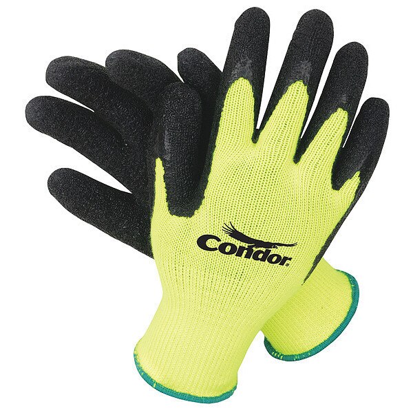 Condor Coated Gloves, XXL, Hi-Vis Yellow/Black, PR 4NMN3