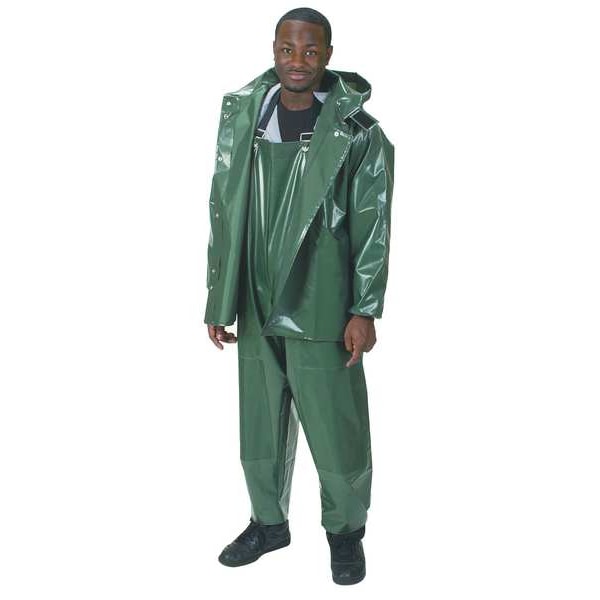 Condor Rain Jacket with Detachable Hood, Green, L 4PCL6