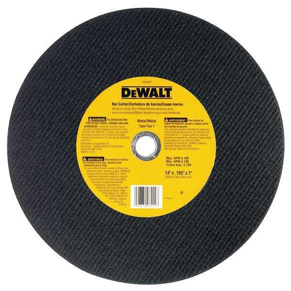Dewalt DW8002 5.00 CutOff Wheel, A24S, 14"x7/64"x1", 4300rpm
