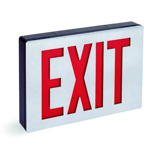 Lithonia LE S 1 R EL N Cast Aluminum LED Exit Sign/Battery Backup