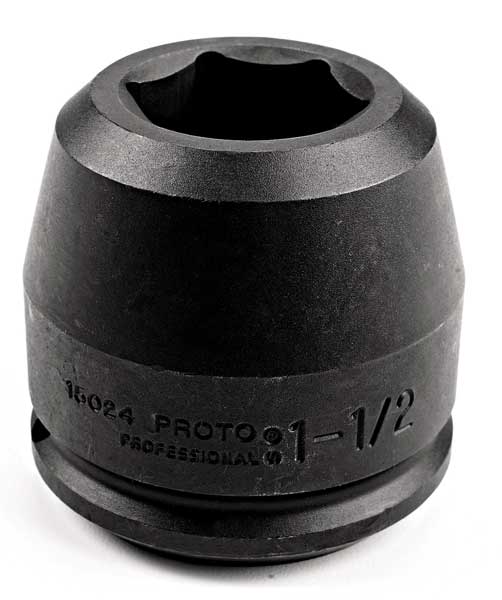 Proto 1 1/2 in Drive Impact Socket 5 in, 6 Standard, black oxide J15080