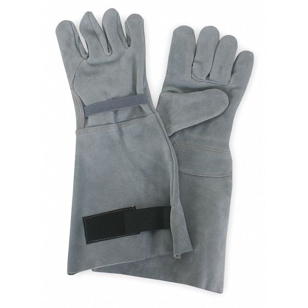 Condor Leather Gloves, Gauntlet, Gray, L, PR 4TJU2