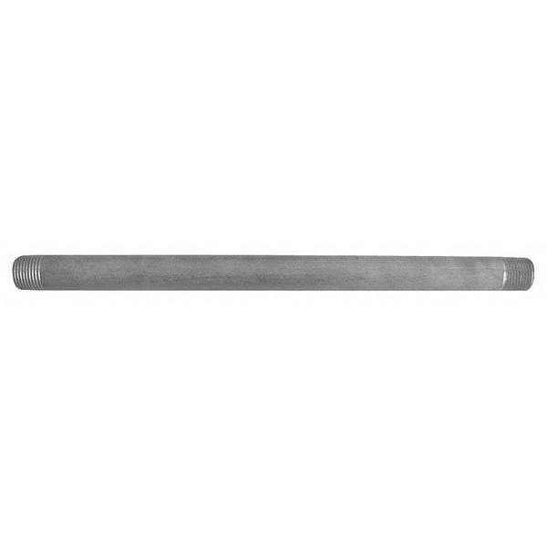 Zoro Select 1-1/2" MNPT x 6 ft. TBE 304 Stainless Steel Pipe Sch 40 T4BNH23
