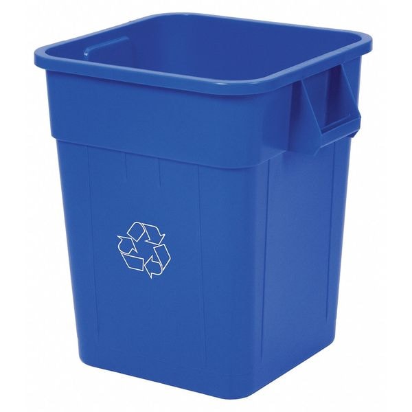 Tough Guy 48 gal. Stationary Recycling Container, Blue, Plastic, 1 Openings 4UAV7