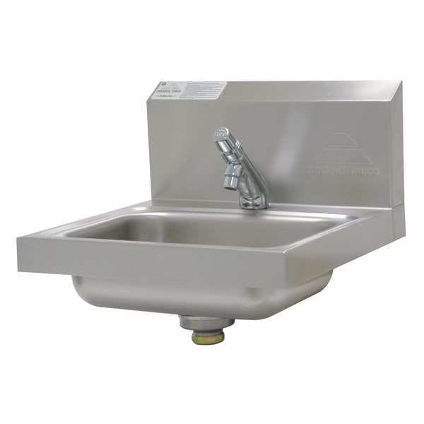 Zoro Select 17 1/4 in W x 17 1/4 in L x 13 in H, Key Hole Wall Mount , Hand Sink 7PS72 Zoro