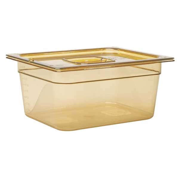 Rubbermaid Commercial Third Size Food Pan, Hot, Amber FG217P00AMBR