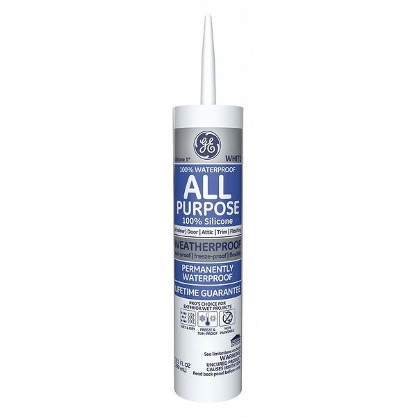 Ge GE112A 5.70 10.1 oz. White Silicone All Purpose Caulk Cartridge