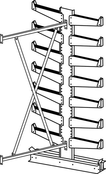 Jarke Add-On Cantilever Rack, 2 Sides, 7 ft. H QT501D72A