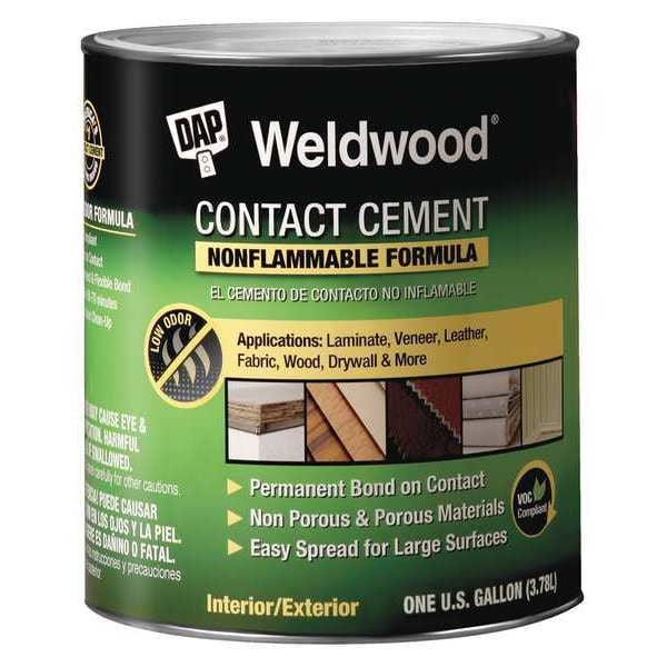 Dap Contact Cement, Weldwood Nonflammable Series, Tan, 1 gal, Can 25336 Zoro