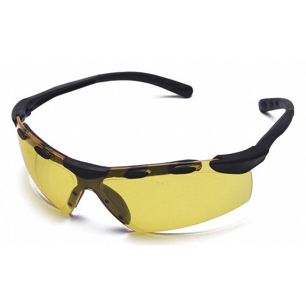 Condor Safety Glasses, Wraparound Amber Polycarbonate Lens, Scratch-Resistant 4VCF1