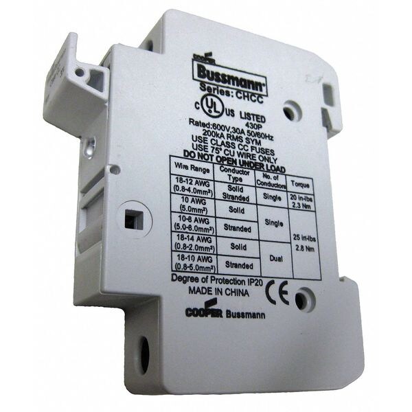 Eaton Bussmann Fuse Block, KTKR, 30A, 600V, 3Pole, Indicate CHCC3DI Zoro