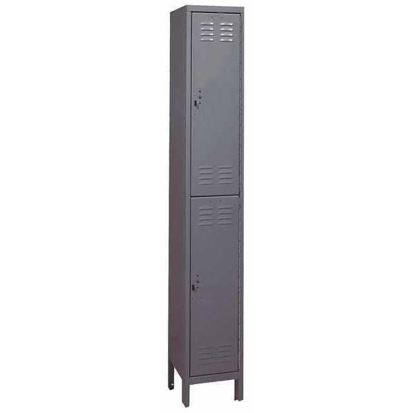 Zoro Select Wardrobe Locker, 12 in W, 18 in D, 78 in H, (1) Wide, (2) Openings, Dark Gray 4VFG3