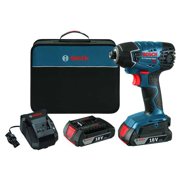 Bosch 18V 2.0Ah 1/4" Hex Impact Driver Kit, with 2 Batteries 2561802