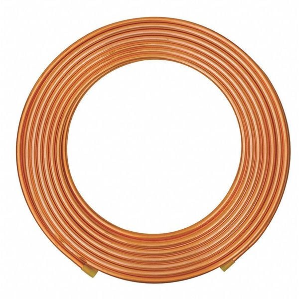 Streamline Coil Copper Tubing, 3/8 in Outside Dia, 100 ft Length, Type L LS02100