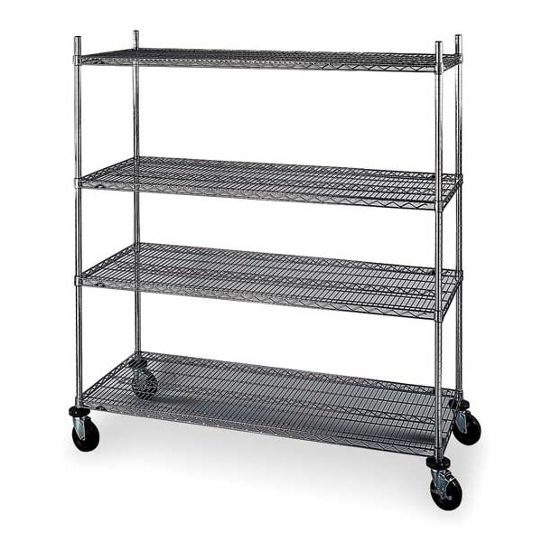 Metro Wire Cart, 18 In. W, 36 In. L, Chrome 4W652