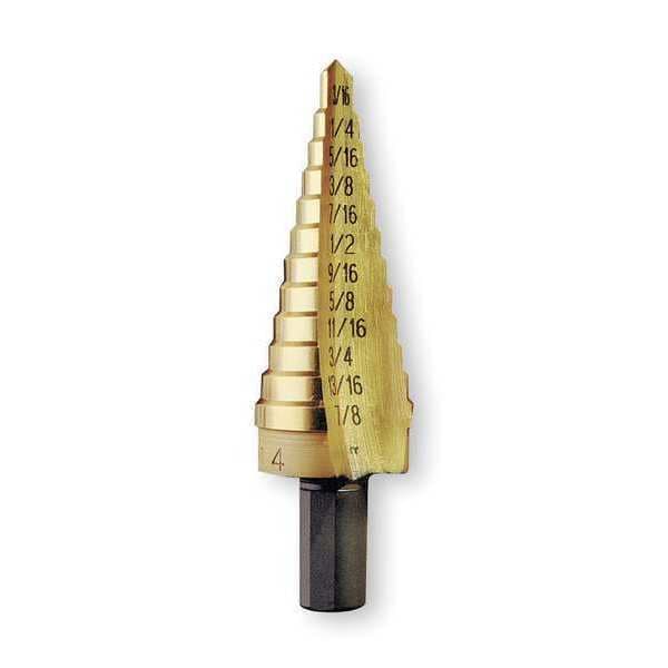 Irwin HSS Step Drill Bit 12 Sizes, 3/167/8" 15104 Zoro