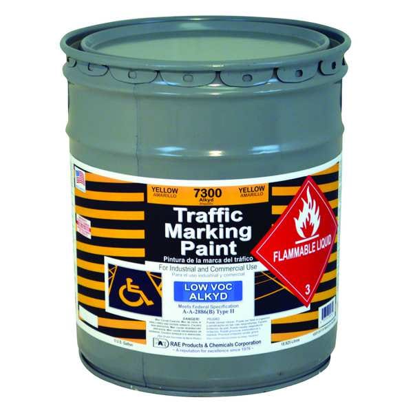 Rae Traffic Zone Marking Paint, 5 Gal., Yellow, Alkyd Solvent Based