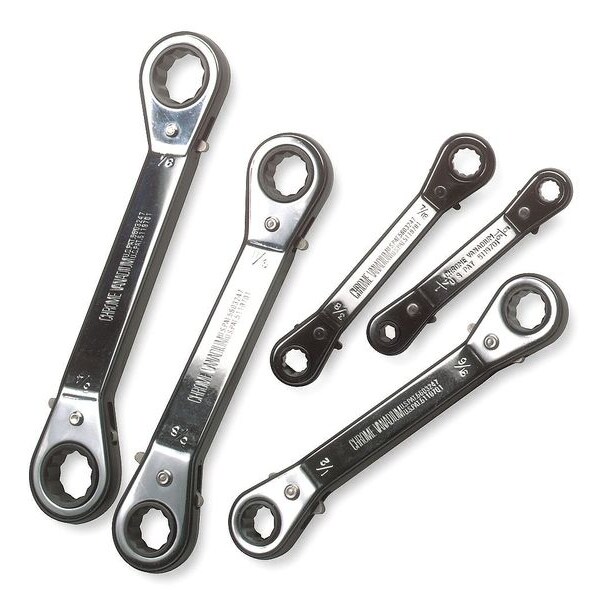 Westward Ratcheting Wrench Set, Double Box End 4YR20 Zoro
