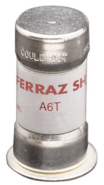 Mersen Fuse, Very Fast Acting, 60 A, A6T Series, 600V AC, 300V DC, 1-9/16" L x 13/16" dia A6T60