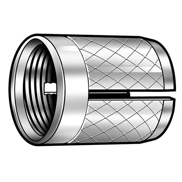 E-Z Lok Press Insert, #4-40 Int Thrd Sz, 3/16 in L, 11/64 in Dia., 18-8 Stainless Steel, Plain, 10 PK 240-004-CR-PK10 - main