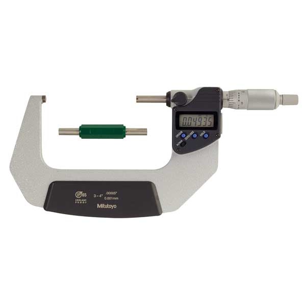 Mitutoyo Electronic Micrometer, 3 to 4", SPC 29333330 Zoro