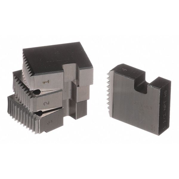 Ridgid Pipe Thread Die, 1 1/2 In, HSS, 4 Pc 37890 Zoro