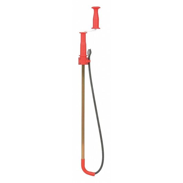 Ridgid Toilet Auger, 3 ft Cable Lg, 1/2 in Cable Dia, Bulb