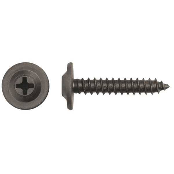 Zoro Select Sheet Metal Screw, #10 x 1 in, Black Phosphate Steel Flat Head Phillips Drive, 50 PK 9146PK