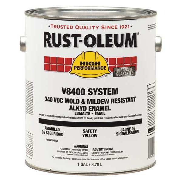 Rust-Oleum Interior Paint, Glossy, SAFETY YELLOW, 1 gal 266691