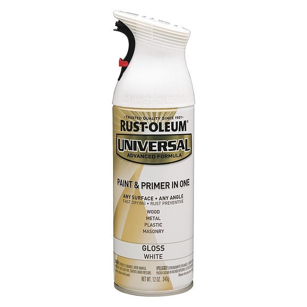 Rust-Oleum Spray Paint, White, Gloss, 12 oz 245199