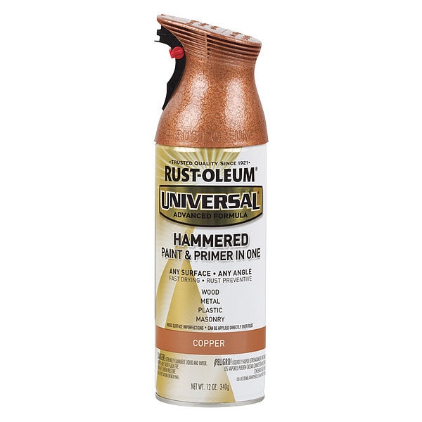 RustOleum Hammered Spray Paint, Copper, Hammered, 12 oz. (247567) Zoro