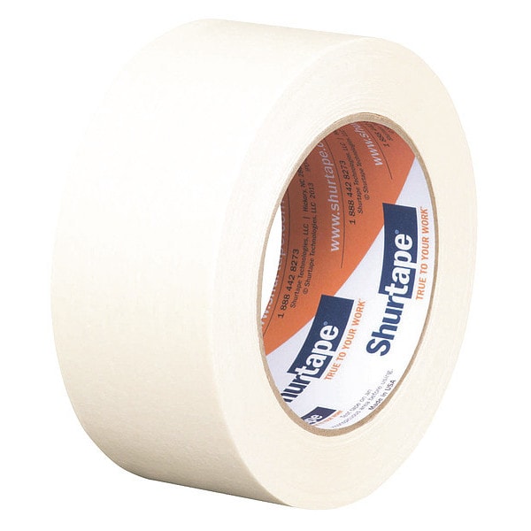 Shurtape Masking Tape, 48 mm W x 55 m L, 4.6 mil Thick, Tan
