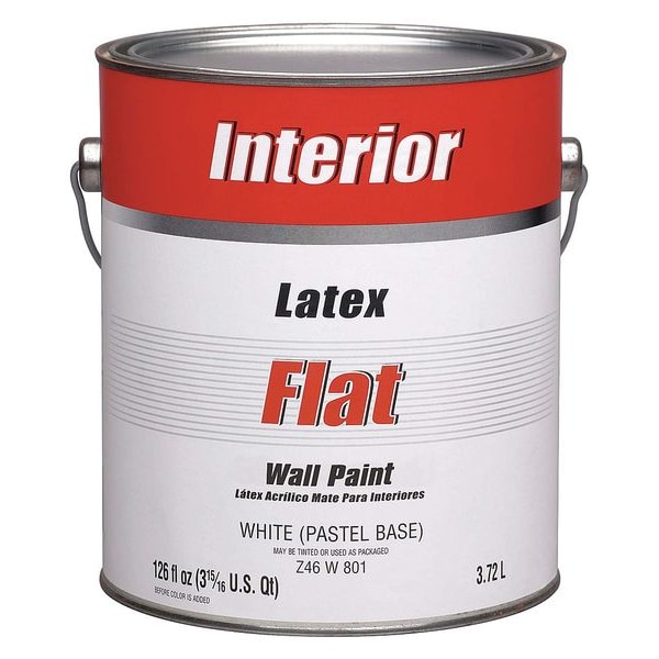 Pratt & Lambert Interior Paint, Flat, Latex Base, Chalk Gray, 1 gal Z46W00801-16