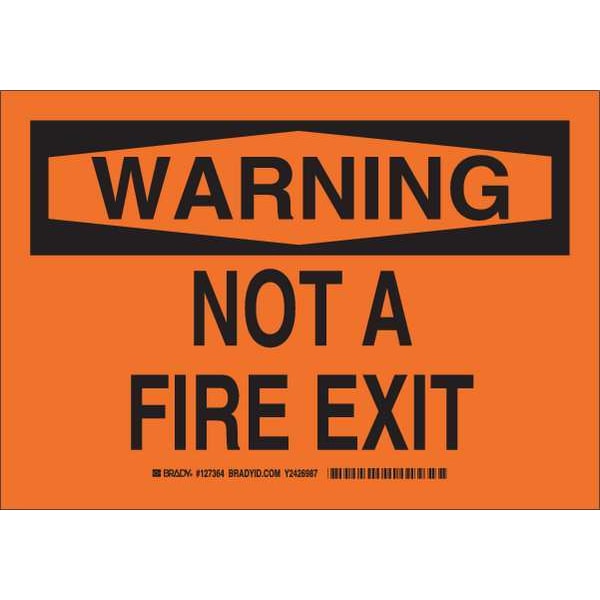 Brady Fire Exit Sign, 7" Height, 10" Width, Aluminum, Rectangle, English 127362