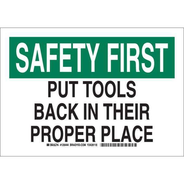 Brady Safety Sign, 10" Height, 14" Width, Plastic, Rectangle, English 128446