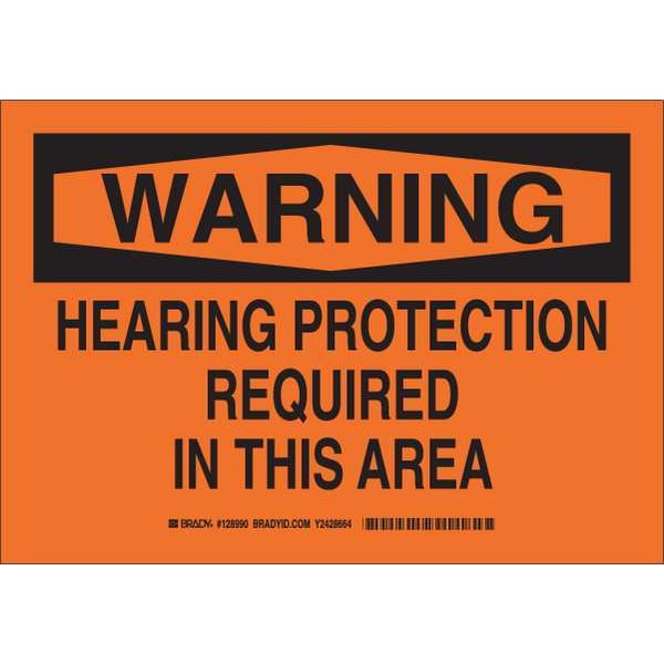 Brady Warning Sign, 10" Height, 14" Width, Polyester, Rectangle, English 128993