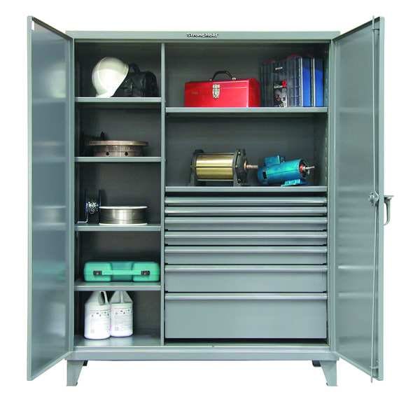 Strong Hold 12 ga. Steel Storage Cabinet, 60 in W, 78 in H, Stationary 56-246-7/5DB