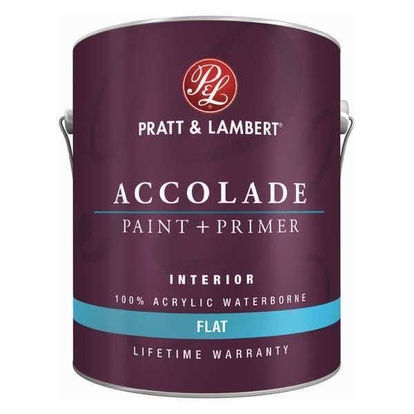 Pratt & Lambert Interior Paint, Flat, Latex Base, Vibrant Red, 1 gal