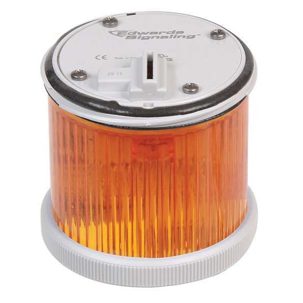 Edwards Signaling Stacklight Warning Light, 24V AC, 24V DC, Amber, 70 mm Dia., 3 1/8 in Height, LED 270CLEDMA24AD