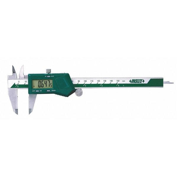 Insize Digital Caliper, SS, 08"/0200mm Range 1108200CAL Zoro