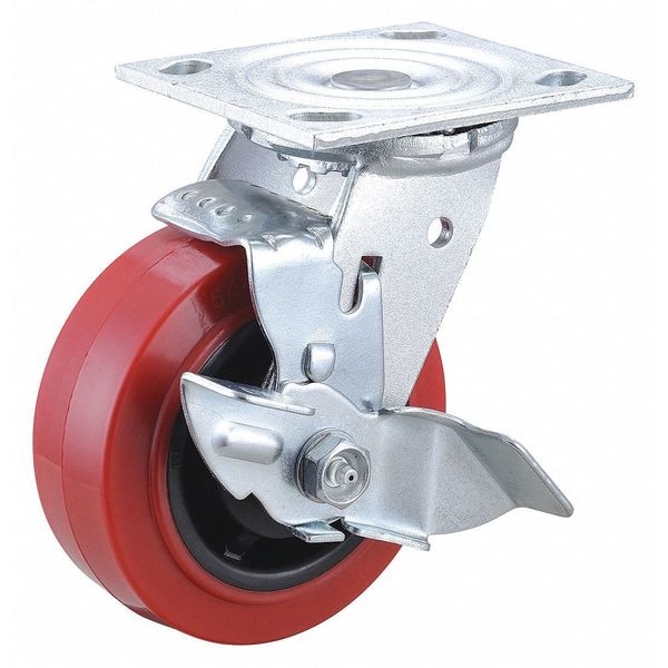 Zoro Select 400K51 $30.08 Plate Caster, 750 lb. Load Rating, Swivel