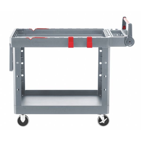 Rubbermaid Commercial AdaptableDesign Utility Cart with Deep Lipped Plastic Shelves, Structural