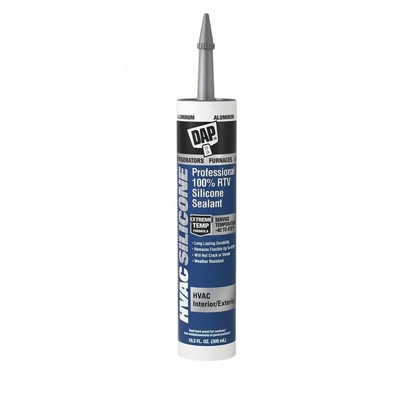 Dap Waterproof RTV Silicone Sealant, 10.3 oz, Aluminum, Temp Range 45