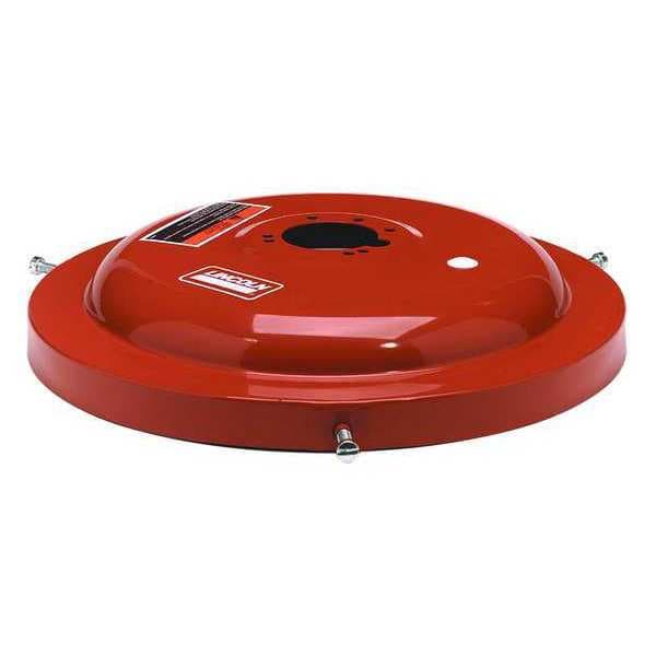 Lincoln Drum Cover, 16 gal., Steel, Red 46007 Zoro