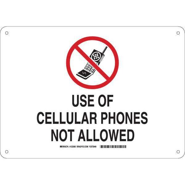 Brady No Header, Use of Cellular Phones Not Allowed, 14" W x 10" H