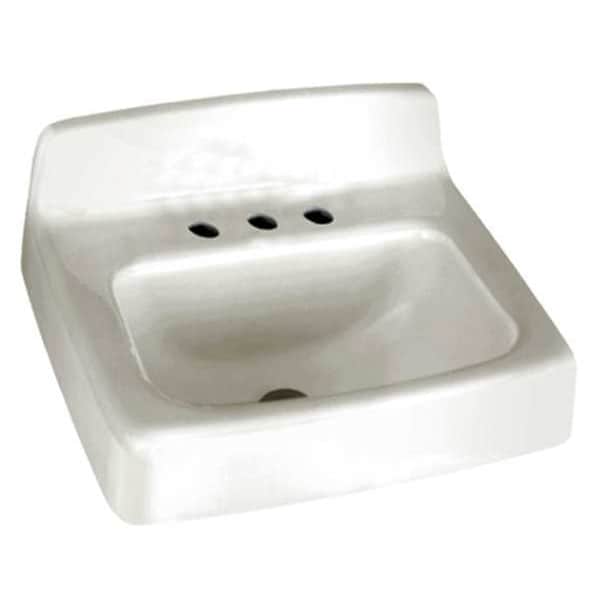 American Standard Bathroom Sink, Enameld Cast Iron, 18 In. L 4869004.